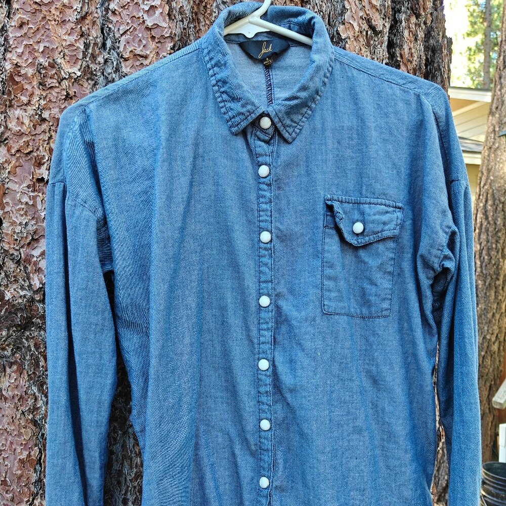 JACK Boutique Pearly Snap Chambray Shirt, Women's Small